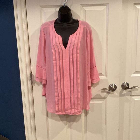 2X Roz & Ali pink blouse - New with tags - Picture 1 of 5